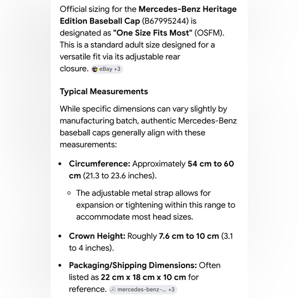 🆕Mercedes-Benz with Metal Logo Men’s Baseball Cap Heritage Edition - Picture 4 of 16